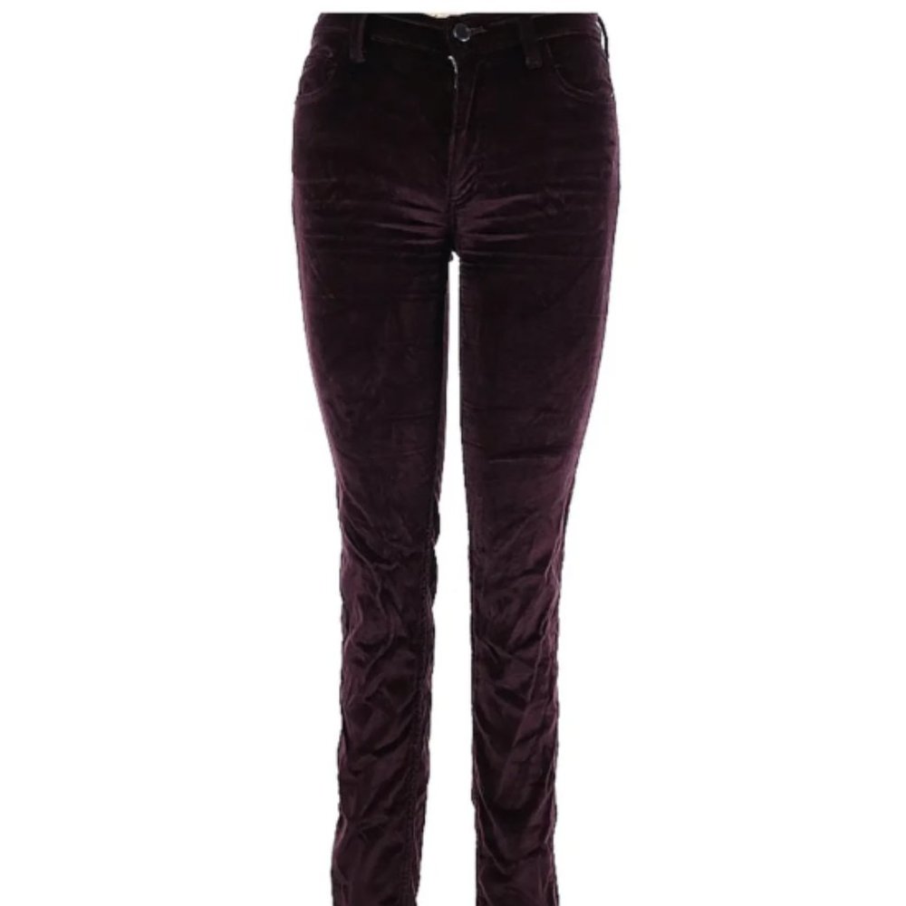 French connection Sz 4 velour purple stretch pants jeans